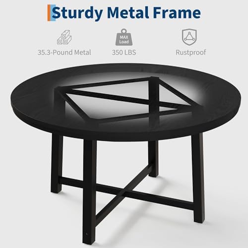 IDEALHOUSE 47" Round Dining Table for 4, Kitchen Dining Room Table with ...