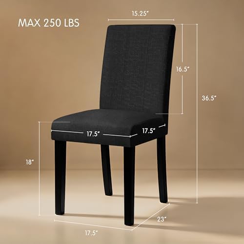 HOMYZOO Dining Chairs Set of 4, Upholstered Dining Room Chairs, Black