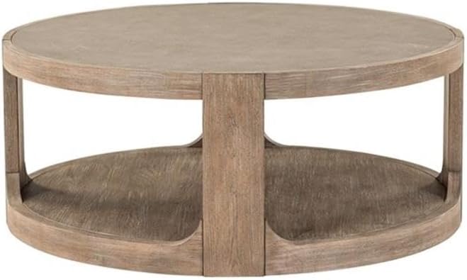 Pemberly Row 3 Piece Set, Round Rubberwood Cocktail Table with Faux Concrete ...
