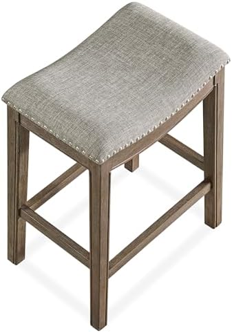 ROME + OAK Parker 26-Inch Backless Counter Stool, Backless Saddle Kitchen Sto...