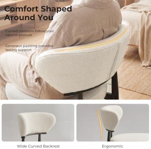 Dining Chairs Set of 2, Modern Upholstered Fabric Dining Chairs | Thick Padde...
