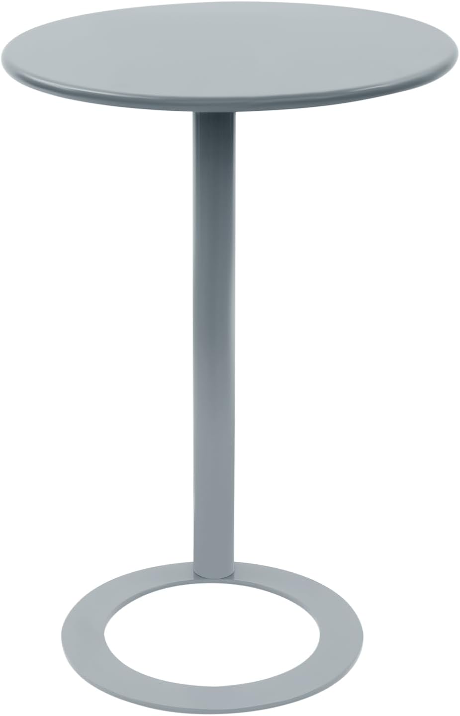 C-Shaped Round Side Table, Modern Metal End Table with O-Shaped Base for Smal...