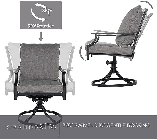 Grand patio 7-Piece Outdoor Dining Set for 6 with Swivel Patio Chairs