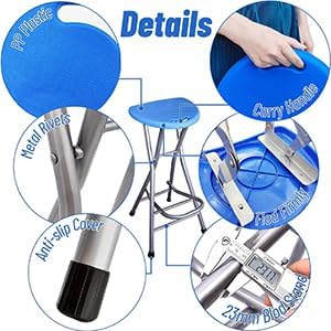 Be&xn Folding Bar Stool, Tall Collapsible Stool Counter Height Folding St...