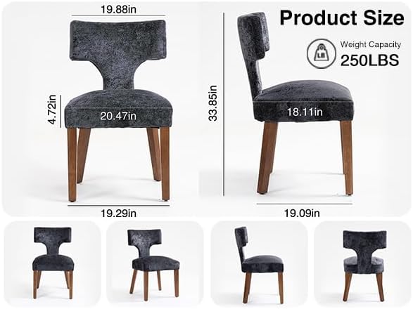 Soft Padded Dining Chairs Set of 4, Modern Farmhouse Upholstered Chairs with ...
