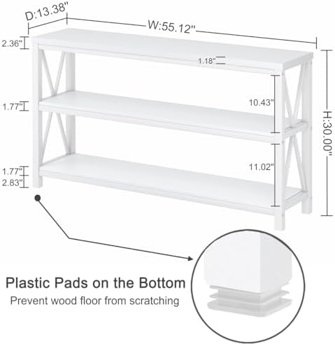 FATORRI Console Table for Entryway, Long Sofa Table with 3 Tier Shelves, Mode...