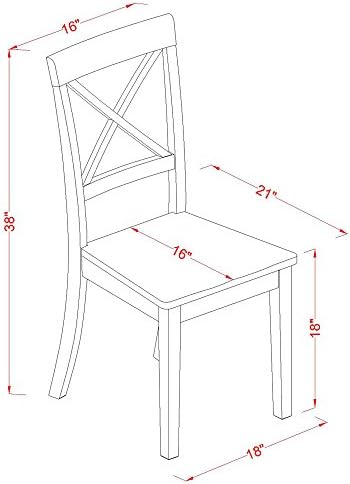 East West Furniture DLBO3-WHI-W 3 Piece Dining Room Table Set Contains a Roun...