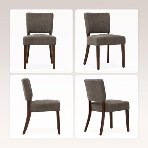 COLAMY Upholstered Dining Chairs Set of 2, Fabric Kitchen Chairs with Padded ...
