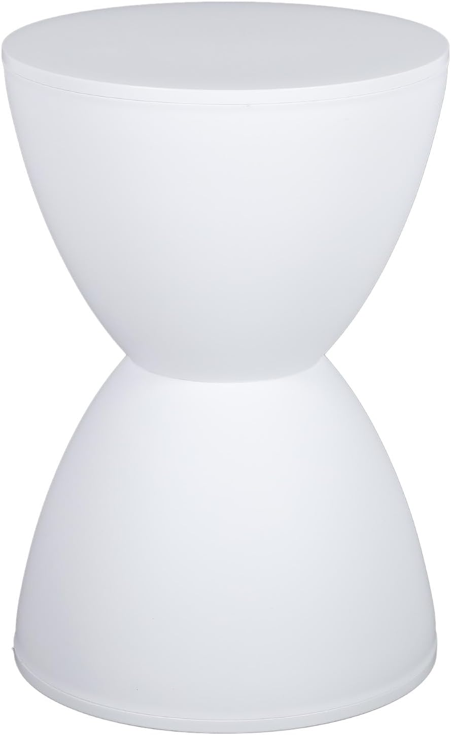 Hourglass Shaped Stool, Modern Round End Table Indoor/Outdoor Stool or End Ta...