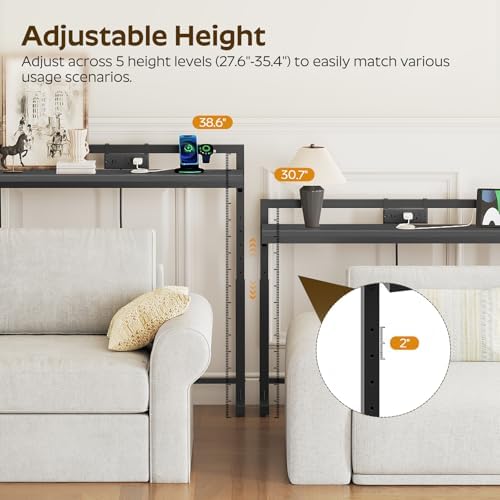YATINEY 78.7'' Narrow Console Table with Adjustable Height (27.6'...