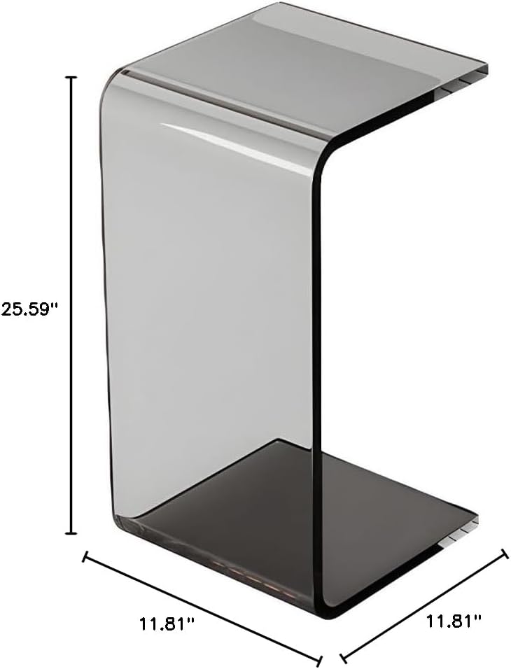 Side Table,C Shaped End Table, Acrylic Sofa Side Table, Bedside Table for Bed...