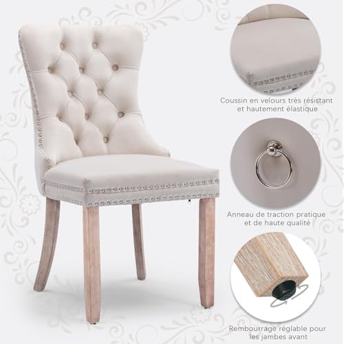 Velvet Upholstered Dining Chairs Set of 8, Modern Style Kitchen Side Chairs w...