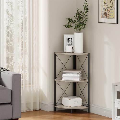 Snughome Corner Shelf for Desktop, 3-Tier Corner Storage Organizer with Metal...
