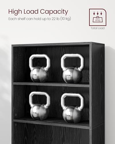 VASAGLE Bookshelf, 23.6 Inches Wide, 5-Tier Open Bookcase with Adjustable Sto...
