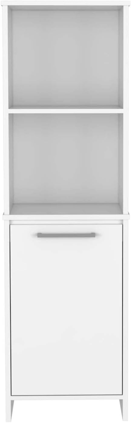 FM FURNITURE White Pantry Cabinet with Adjustable Shelves, Manufactured Wood,...