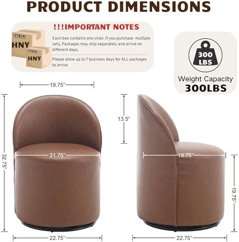 HNY Upholstered Kitchen & Dining Room Barrel Chairs Set of 4, Mid Century...