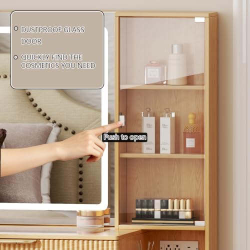 Chrangmay Modern Vanity Desk with 31.5" Mirror and Lights,Makeup Vanity ...