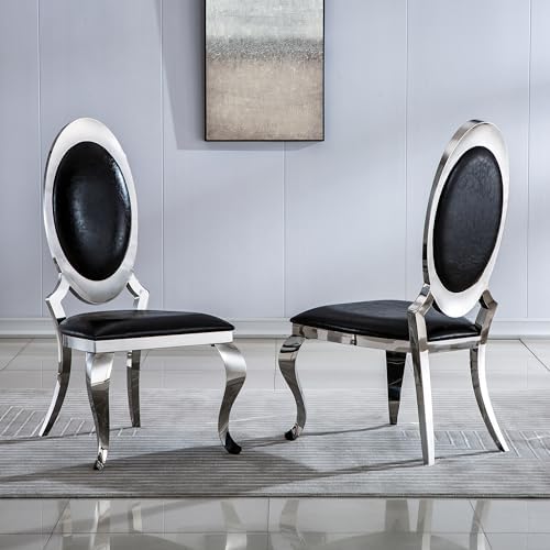 Henf Modern Luxury Dining Chairs Set of 6, Leatherette Upholstered Kitchen Di...