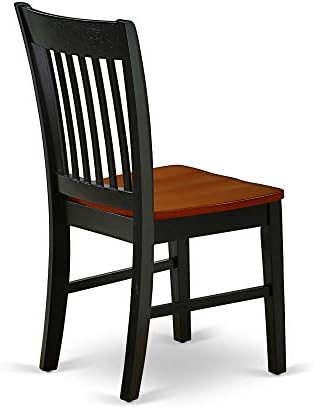 East West Furniture NFC-BCH-W Norfolk Dining Chairs - Slat Back Wood Seat Kit...