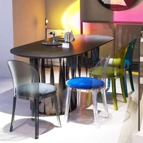 Etlegor Clear Acrylic Dining Chair, Modern Office Negotiation Chair with Seat...