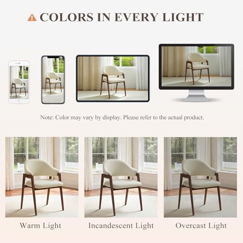 MALOL Wooden Dining Chairs Set of 4, Modern Fabric Upholstered Dining Room Ch...