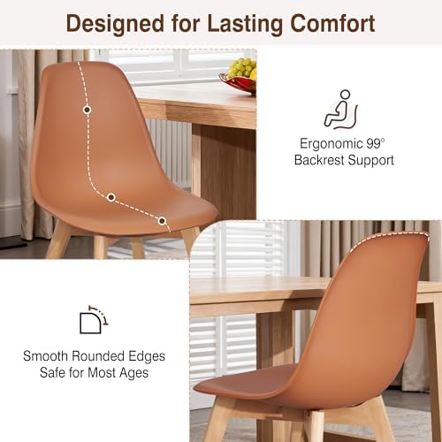 VECELO Dining Chairs Set of 4, Mid-Century Modern Kitchen & Dining Room C...