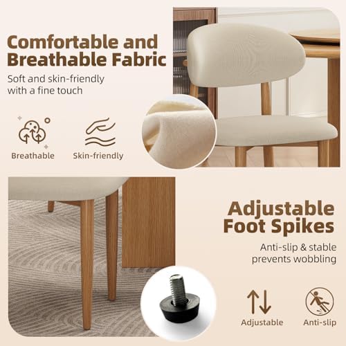 Dining Chairs, Modern Fabric Upholstered Dining Room Chair MetalKitchen Chair...