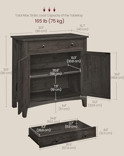 VASAGLE Buffet Cabinet, Coffee Bar with a Drawer, Adjustable Shelf
