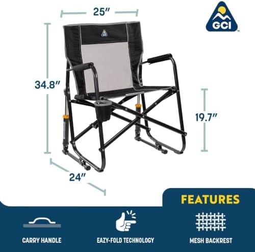 GCI Outdoor Freestyle Rocker Camping Chair - Black