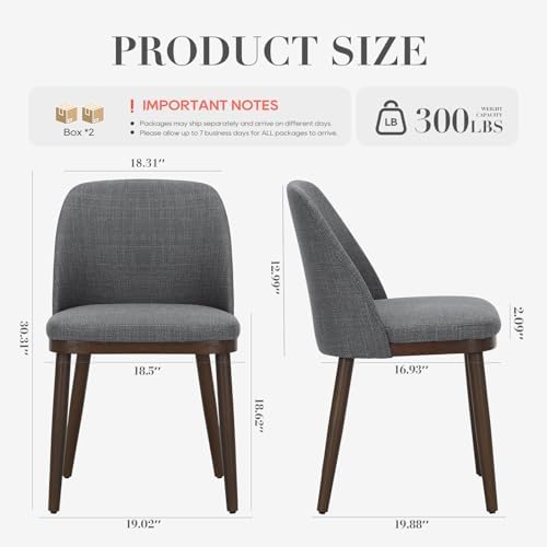 COLAMY Upholstered Dining Chairs Set of 4, Modern Kitchen Chairs with Back, L...