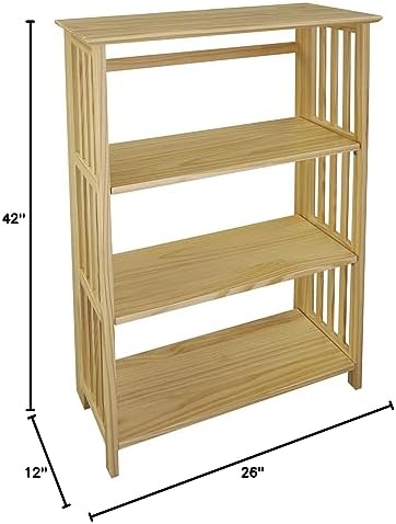 Casual Home Soho Manhattan 4-Shelf Folding Bookcase 26"" Wide - Nat...