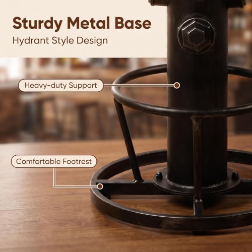 Industrial Bistro Bar Table 38.6-44.4inch Height Adjustable Farmhouse Pub Tab...