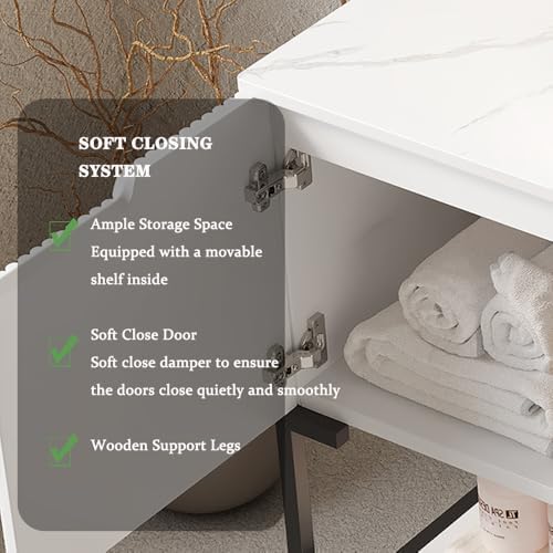 48" Bathroom Vanity with Vessel Sink & 3 Soft-Closing Doors & Op...