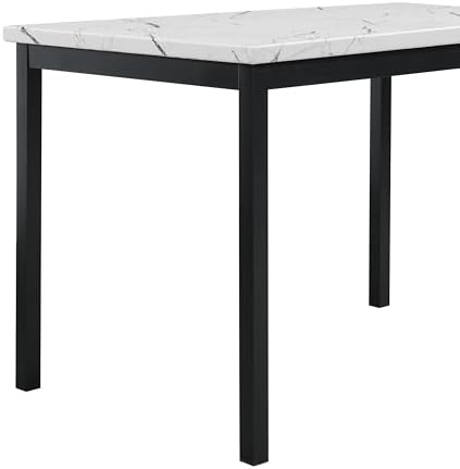 Roundhill Furniture 5 Piece Citico Metal Dinette Set with Laminated Faux Marb...