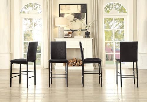 Homelegance Tempe Dining Counter Height Chair (Set of 4), Faux Leather, Dark ...