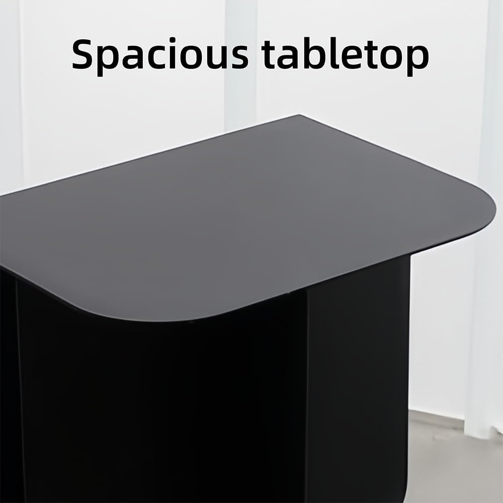 Stainless Steel Side Table with Storage, Modern Metal Coffee Table for Living...