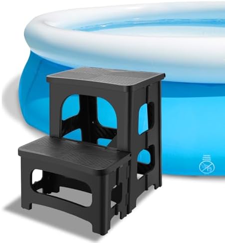 Folding 2-Step Stool for Adults, Non-Slip Collapsible Footstool for Office