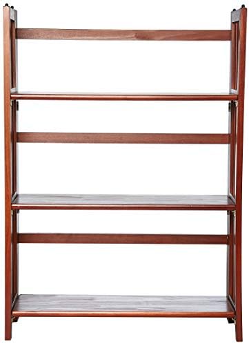 Casual Home 3-Shelf Folding Stackable Bookcase (27.5" Wide)-Mahagony