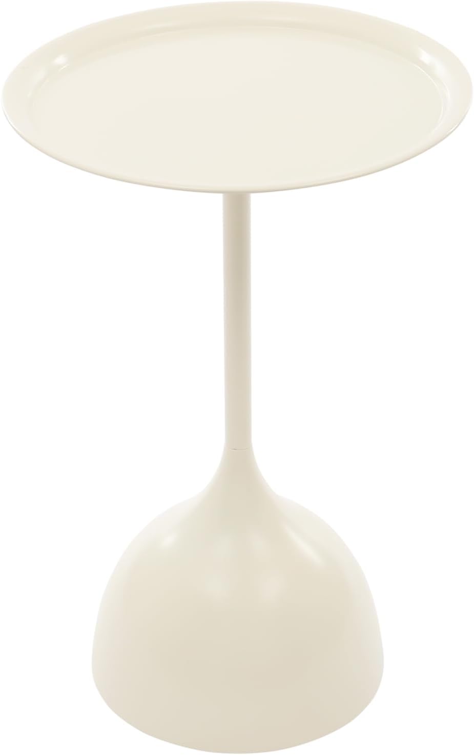 Small End Table, 15.75" Round Bedside Table with Industrial Iron Frame, ...