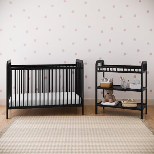 Storkcraft Pasadena Changing Table with Water-Resistant Changing Pad, Black