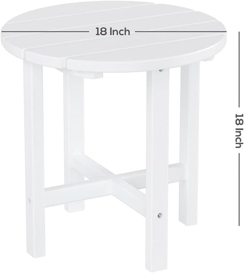 Costaelm Round Outdoor Side Tables, Adirondack Patio Tables for Outside, HDPE...