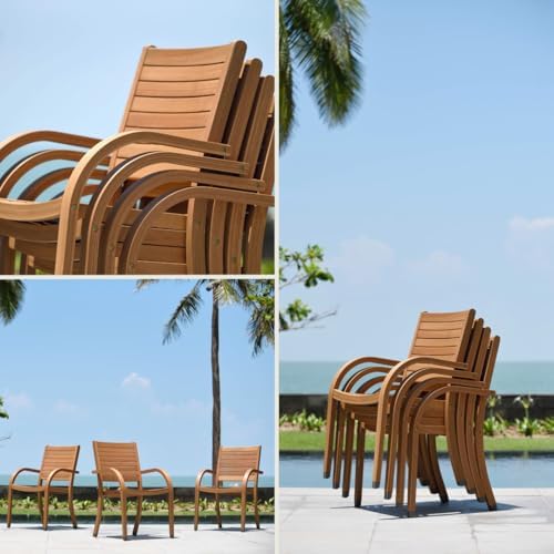 Amazonia Berlin 11-Piece Teak Finish Rectangular Extendable Patio Dining Set ...