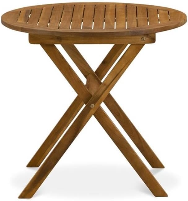 East West Furniture BMNTDNA Patio Furniture Outdoor Acacia Wood Round Coffee ...