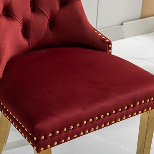 Aoowow Velvet Upholstered Dining Chairs Set of 2, Wingback Armless Side Chair...