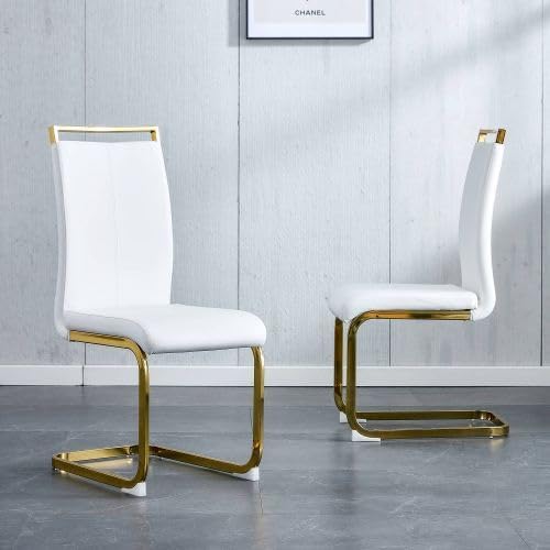 AZmac Modern Leather Dining Chairs Set of 2,Armless Kitchen Chairs,Dining Roo...