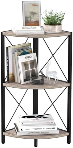 Snughome Corner Shelf for Desktop, 3-Tier Corner Storage Organizer with Metal...