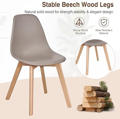 VECELO Dining Chairs Set of 4, Mid-Century Modern Kitchen & Dining Room C...