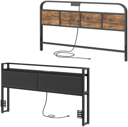 YATINEY Queen Size Headboard Only, Head Board with Sliding Charging Station, ...