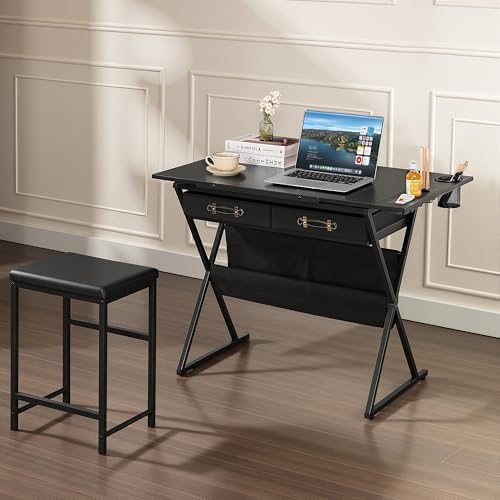 VECELO Drafting Table Art Desk Art Table Adjustable Drawing Table Tilted Tabl...