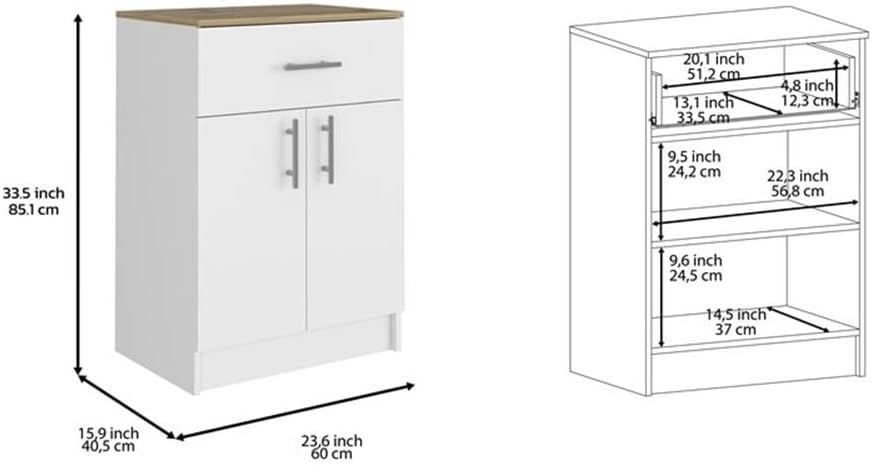 DEPOT E-SHOP Barbados Pantry Organizer Cabinet with One Drawer, Two Interior ...